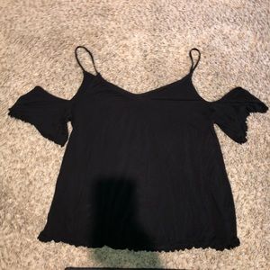 American Eagle Soft&Sexy Black Off Shoulder Tank